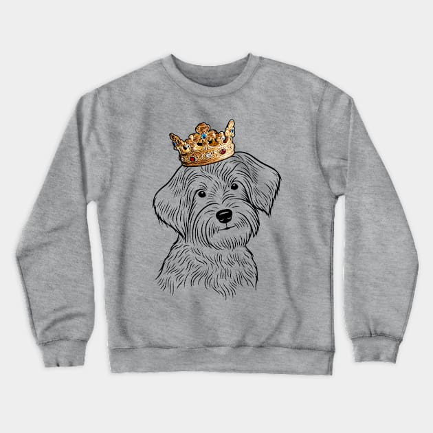 Yorkiepoo Dog King Queen Wearing Crown Crewneck Sweatshirt by millersye